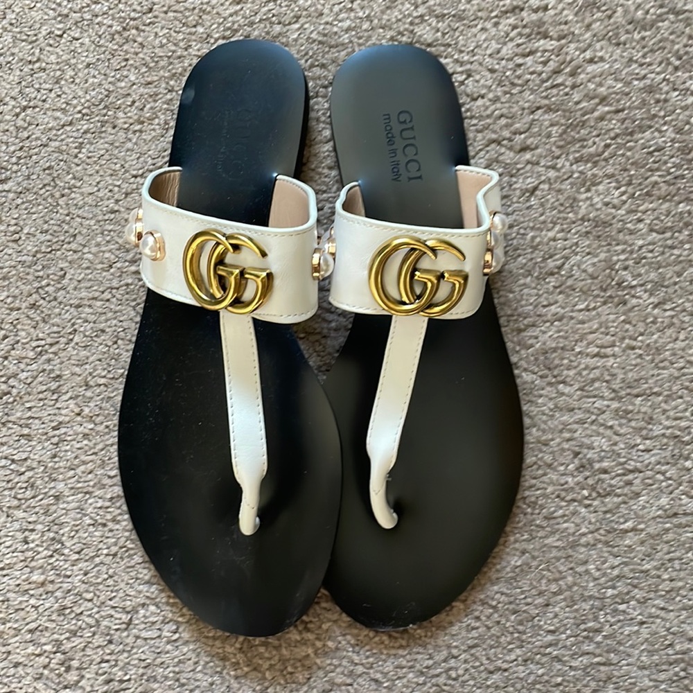 White pearl sandals